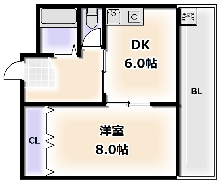 スカイハイツ苅田の間取り