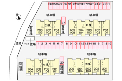 【地図】 | パレスアリオン我孫子Ｄ | 駐車場