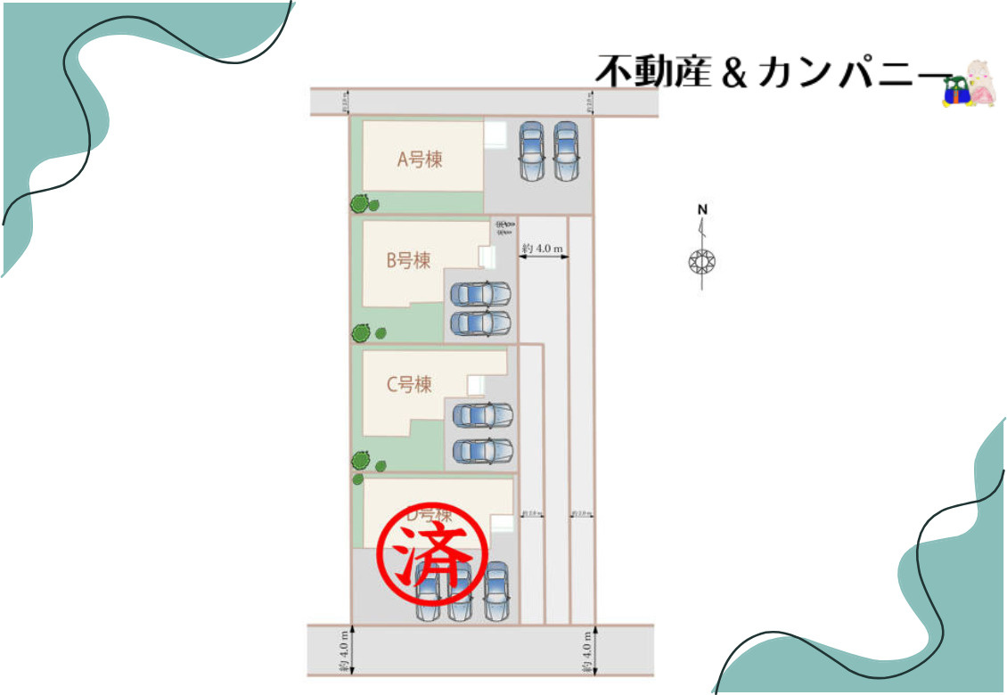 ハートフルタウン市坪北2期A号棟　市坪北の新築分譲戸建（全3棟）の区画図