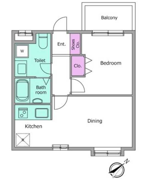 レジディア世田谷若林　駅近　オートロック　リノベーションの間取り