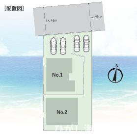 中郡二宮町山西　新築戸建　全２棟の区画図|対象地はNo2です。