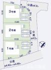 茅ヶ崎堤　新築戸建　全３棟の区画図|対象地は2号棟です