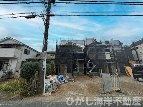 茅ヶ崎市香川4丁目　新築戸建　全６棟の外観|9月12日撮影　建築中　現地外観