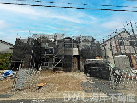 茅ヶ崎市香川4丁目　新築戸建　全６棟の外観|9月12日撮影　建築中　現地外観