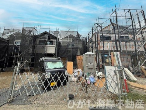 茅ヶ崎市香川4丁目　新築戸建　全６棟の外観|9月12日撮影　建築中　現地外観