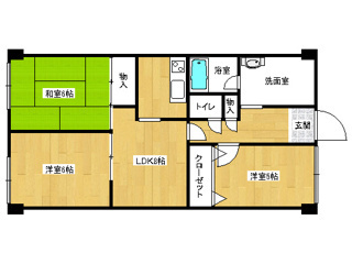 【間取り】 | コトーハイツ伏見稲荷A棟