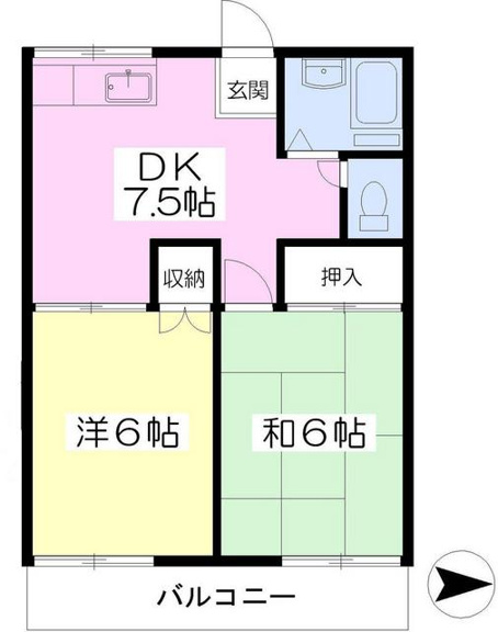 ２ＤＫタイプのお部屋です♪