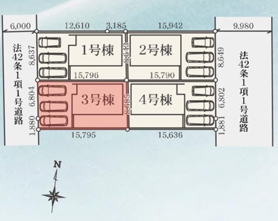【区画図】 | 前橋市南町24-1期（3号棟） | 区画図