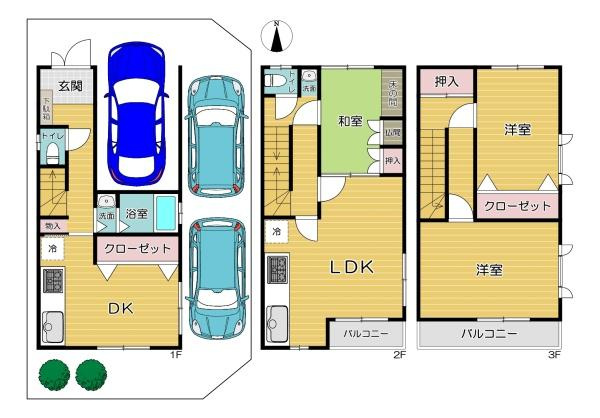【間取り】 | 大阪市城東区東中浜6丁目　中古戸建