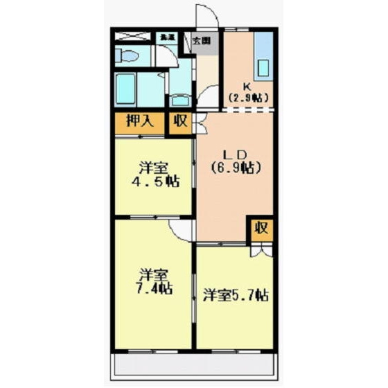 セジュール川部の間取り