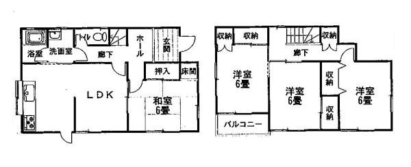 岩出市中島　中古戸建の間取り