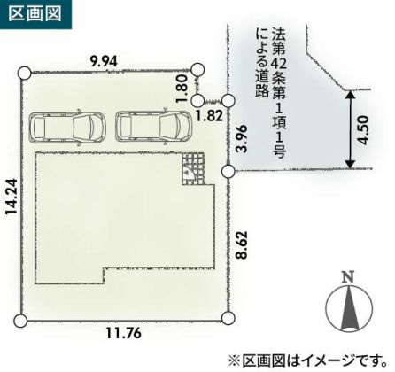緑区大島新築戸建て　第2-1号棟の区画図|区画図「緑区大島新築戸建て」