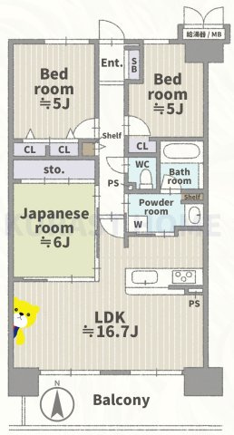 サンシティ西京極1番館　10階の間取り