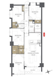【間取り】コアマンション郡元ネクステージ 