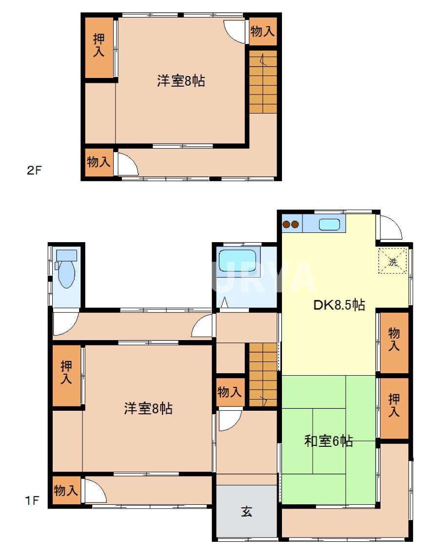 柳原町貸家の間取り