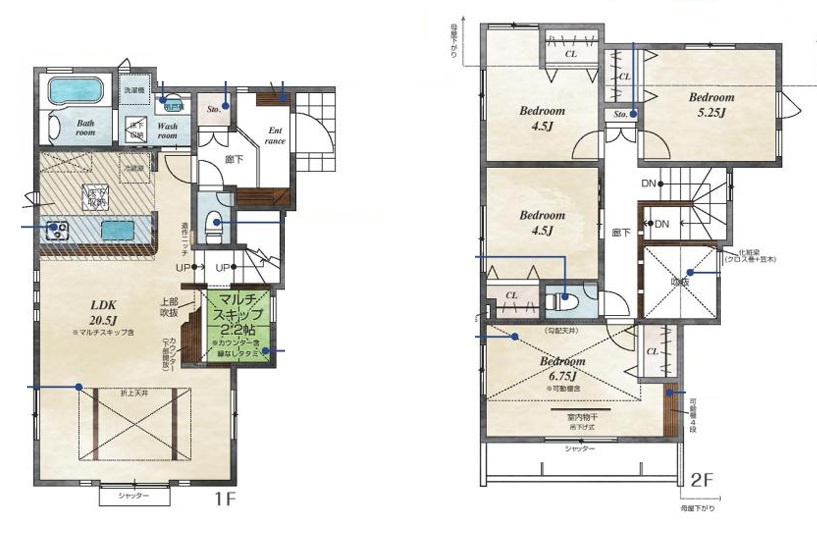 東村山市秋津町４丁目　新築戸建　全７棟の間取り