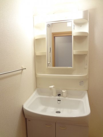 ルミナス藍住Ａの洗面所|ゆったりとスペースのある洗面所