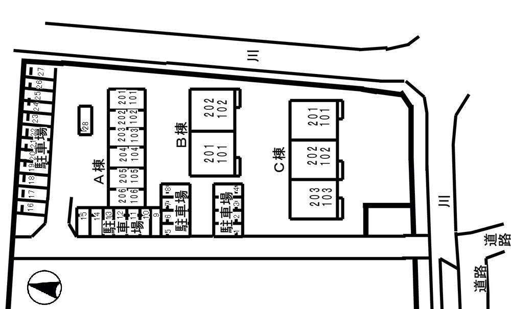 サンヒルズ壱番館の区画図