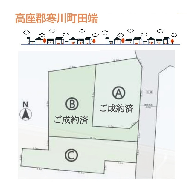 高座郡寒川町田端　新築戸建　全１棟の区画図|セブンイレブン 寒川田端店まで徒歩４分とちょっとした買い物にも便利ですよ◎