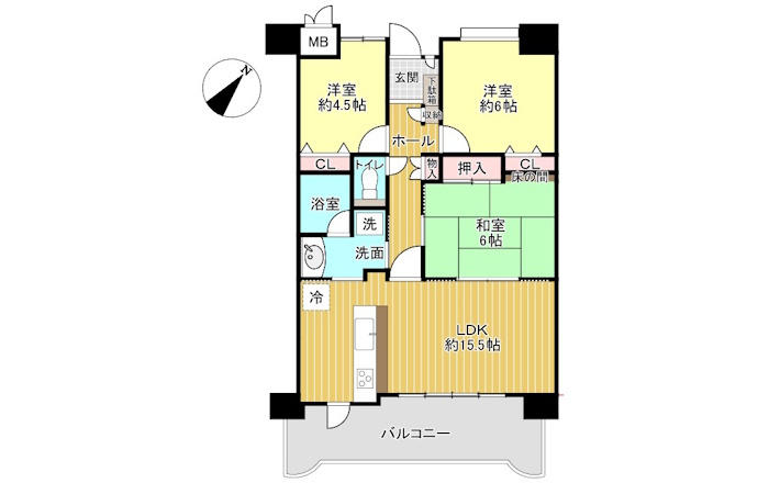 テラスノバ鵜沼【13階】の間取り