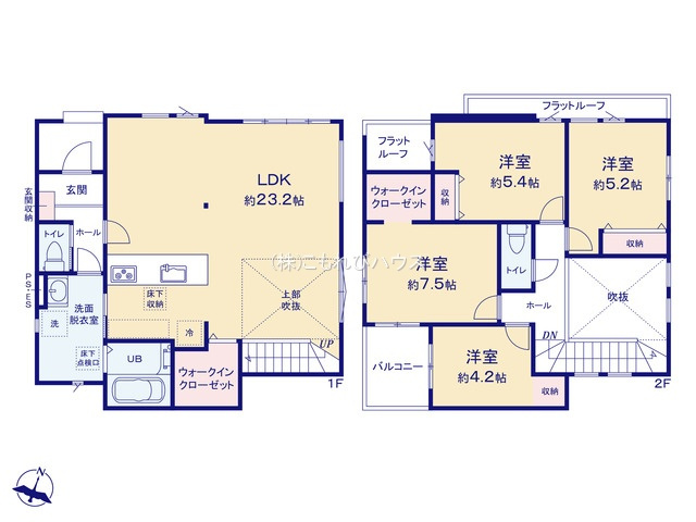 桶川市坂田　7期　新築一戸建て　グレース　01の間取り|桶川市坂田　7期　新築一戸建て　グレース　01、4LDK、土地面積146.86m2、建物面積105.52m2