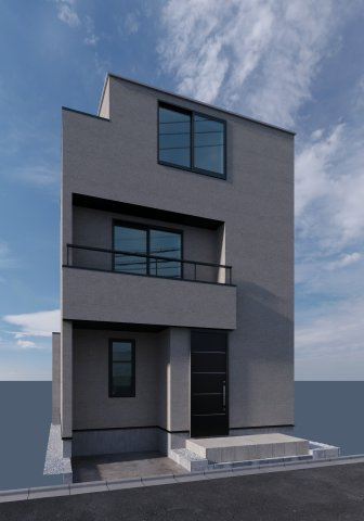 【外観パース】 | 品川区上大崎１丁目　新築戸建て | 街並みに溶け込みながらも品格を感じさせる佇まいが魅力です