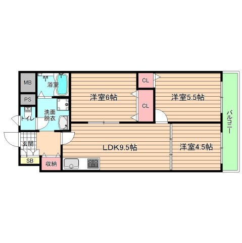 大阪市城東区中央１丁目の賃貸マンションの間取り