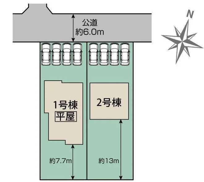 BLOOMING GARDEN　行田市富士見町2丁目2期の区画図|図面と現況が異なる場合、現況を優先とします。【1号棟】