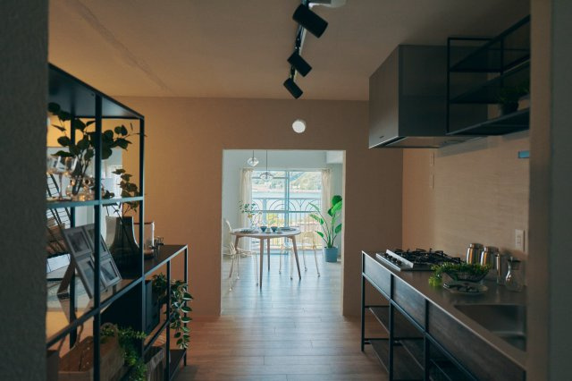 海見え！「逗子桜山ニューライフA棟」4階　富士山・江ノ島・逗子海岸を臨むのキッチン|キッチン