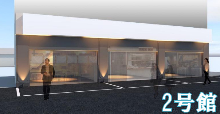 大阪市北区中崎西４丁目の店舗一部の外観パース