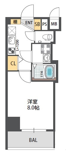 ウエンズ勝山の間取り