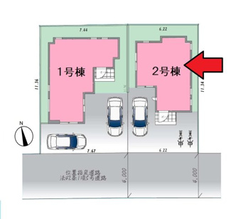 【外観】 | 2号棟。カースペース1台分あり(車種による)。