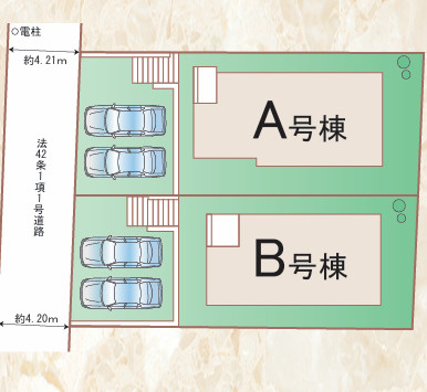 東区美和台５丁目136番　B号棟の区画図