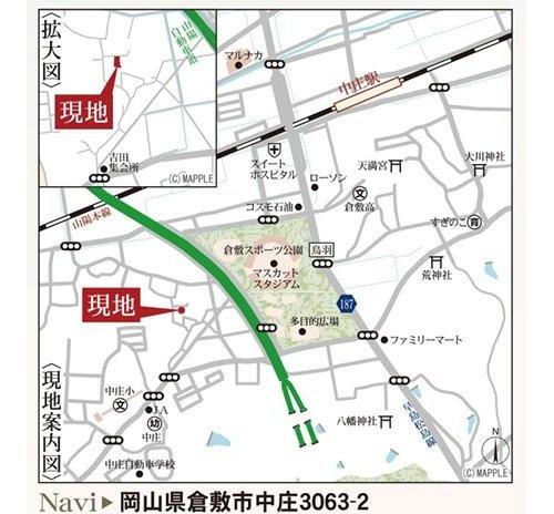 リーブルガーデン　倉敷市中庄 (第13)【仲介手数料無料】の地図