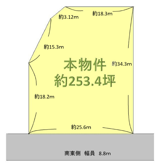 栗東市辻の事業用地の区画図
