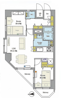 【間取り】 | ライオンズマンション川口栄町