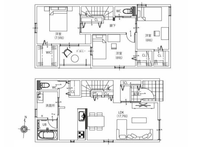 守山区森孝3期(全3棟)の間取り