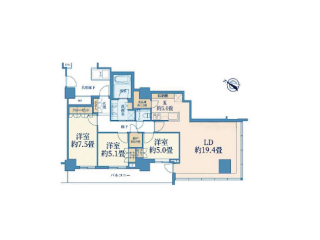 【間取り】 | プラウドタワー石神井公園　（保谷店） | 西武池袋線「石神井公園」駅徒歩約3分の近さ