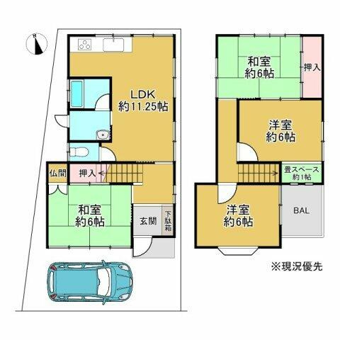 南水苑町　中古一戸建ての間取り|間取り図はいかがですか？ご希望を叶える間取りですか？リビングの広さは？水回りの位置は？カウンターキッチン？など色々な情報が集約されています。弊社ではリフォームなどのご相談も承っております。