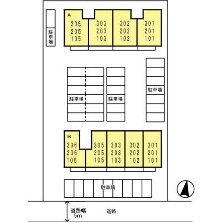 ベイサージュ富の原B棟の区画図