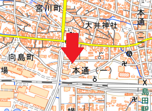 静岡県島田市　一棟アパートの地図