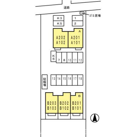 ウィステリア・フィールド　B棟の区画図