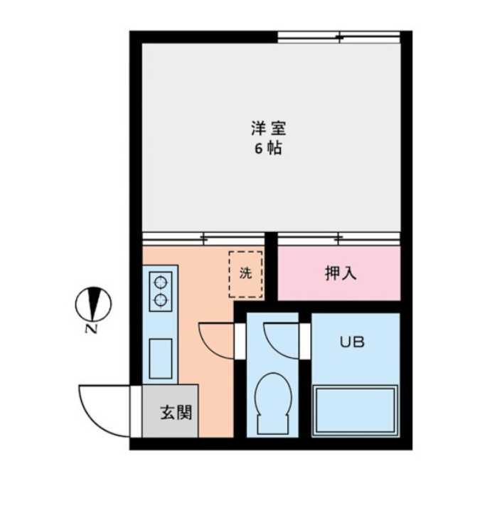 ハイツシノA　南向き　バストイレ別　追焚の間取り