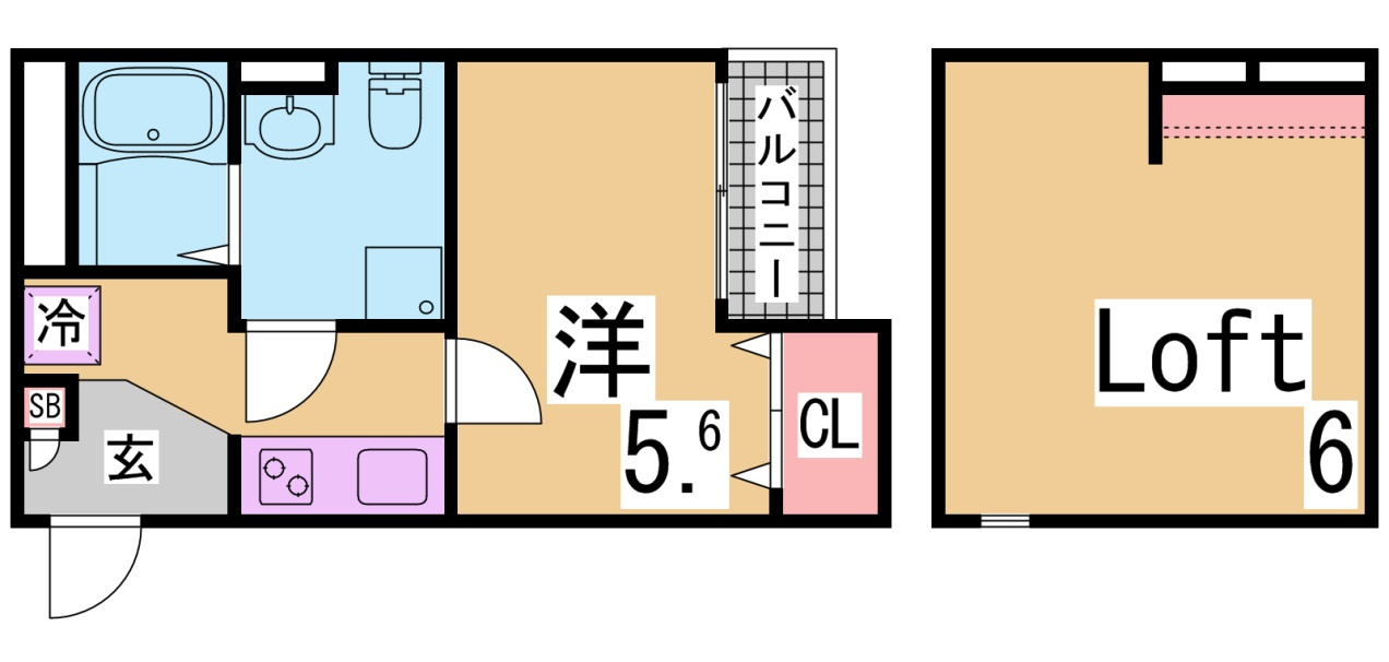 神戸市長田区苅藻通１丁目のアパートの間取り