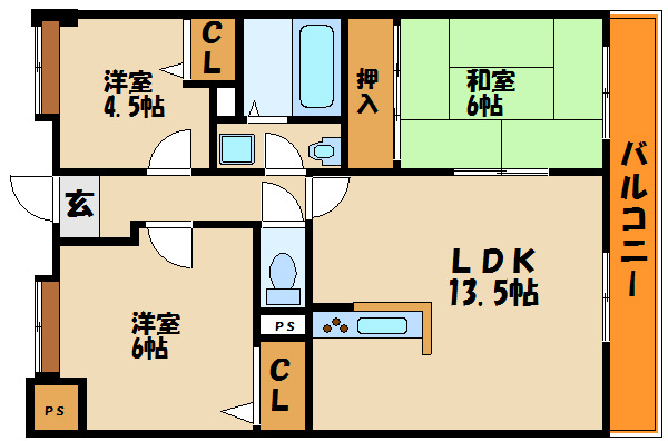 プラザハイツ二ツ屋E