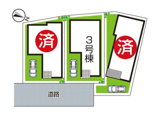 宝塚市山本西　第1期　新築一戸建ての区画図|全4区画