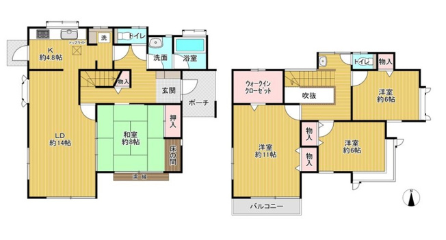 【間取り】 | 佐倉市白銀2丁目　中古戸建て | 間取り図