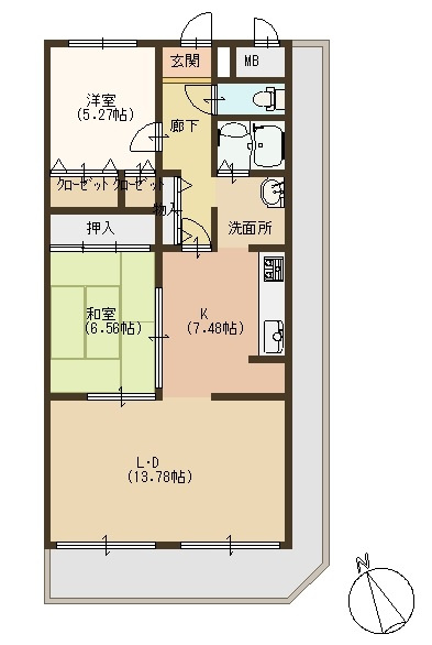 東二見スカイハイツの間取り|間取図