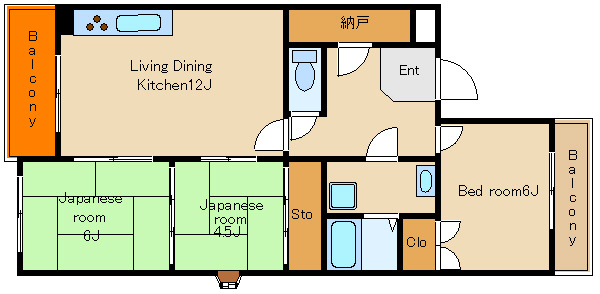 リバーサイド北別府の間取り