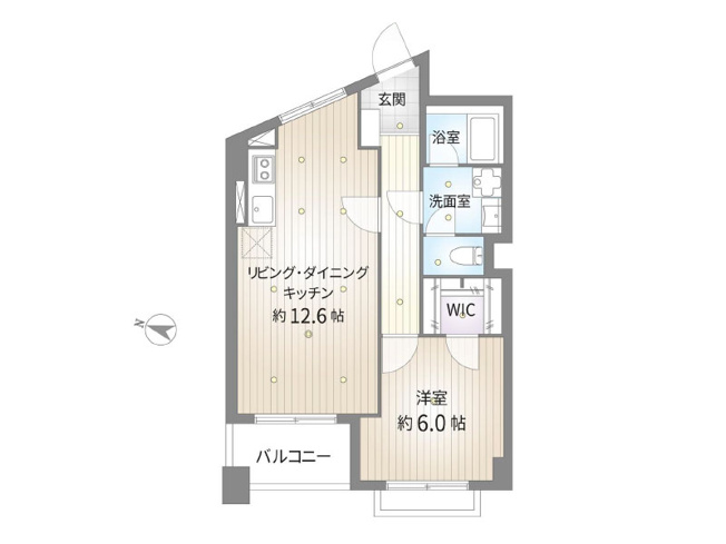 【間取り】 | コーポ南大泉　(保谷店) | 最上階につき採光・通風良好な1LDK。広々WICが備わりお洋服や趣味用品がスッキリと片付きやすいです。